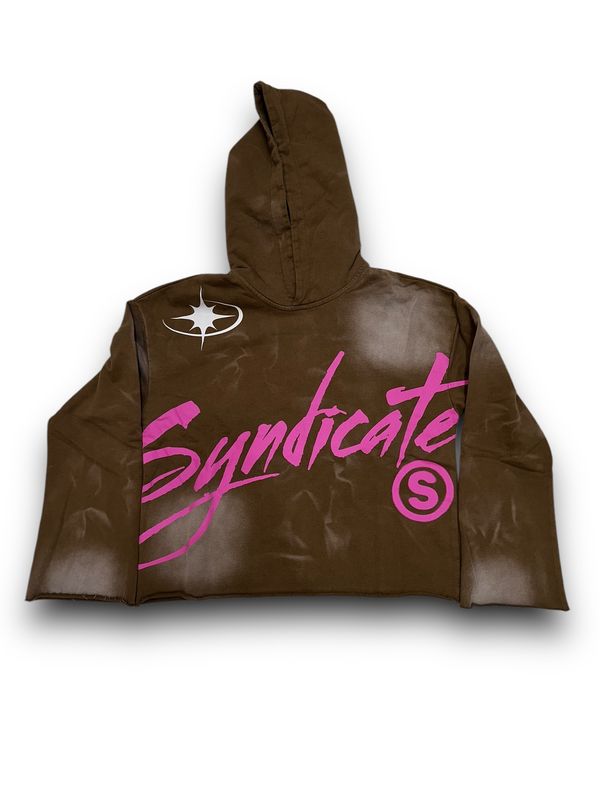Syndicate &quot;Scorpion&quot; Crop Hoodie (Brown/Pink)