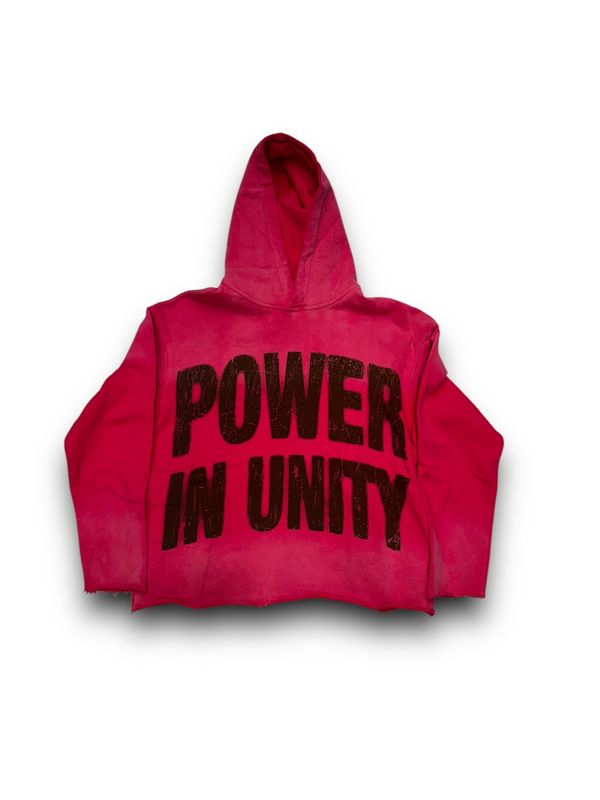 Syndicate &quot;Power in Unity&quot; Crop Hoodie (Pink/Brown)
