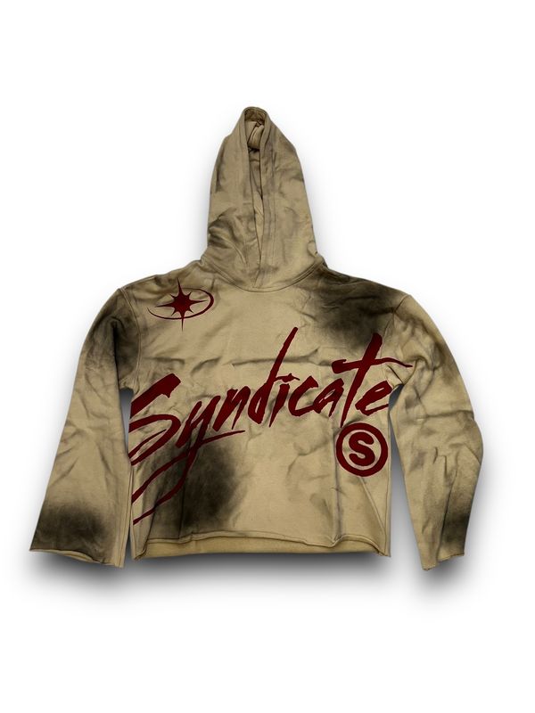 Syndicate &quot;Scorpion&quot; Crop Hoodie (Tan/Red)