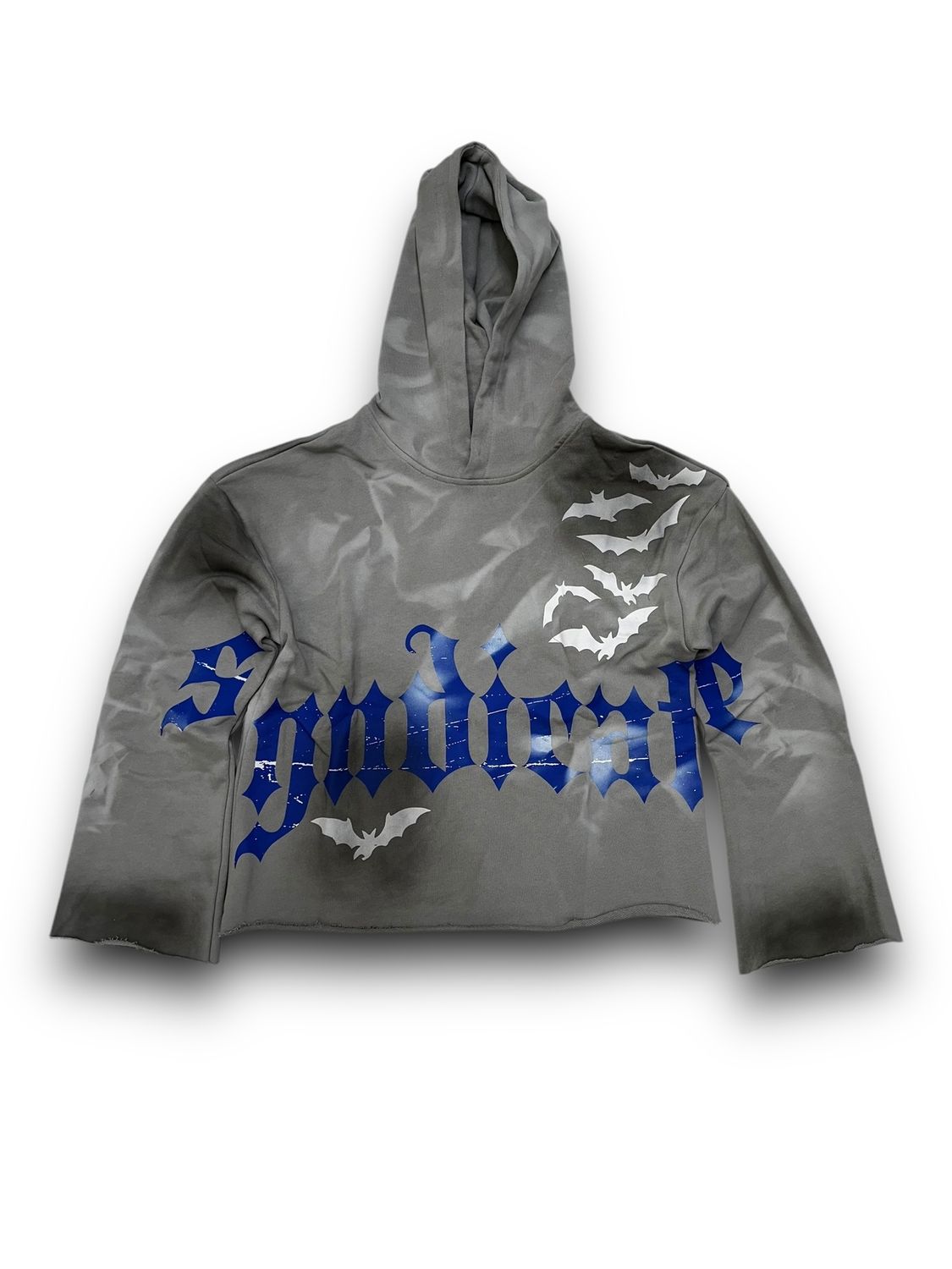 Syndicate &quot;Too Weird...&quot; Crop Hoodie (Grey/Blue)