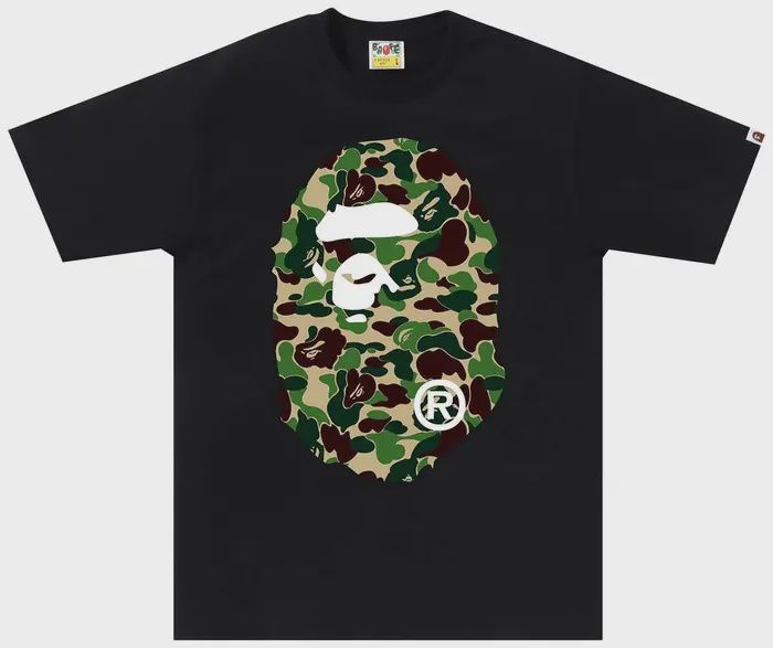 BAPE ABC Camo Big Ape Head Tee &quot;Black/Green&quot;