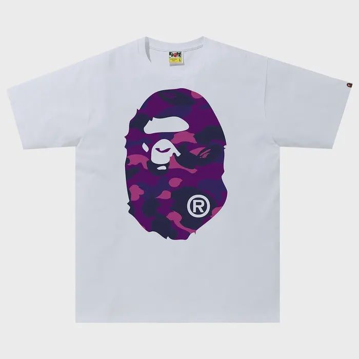 BAPE Color Camo Big Ape Head Tee &quot;White/Purple&quot;