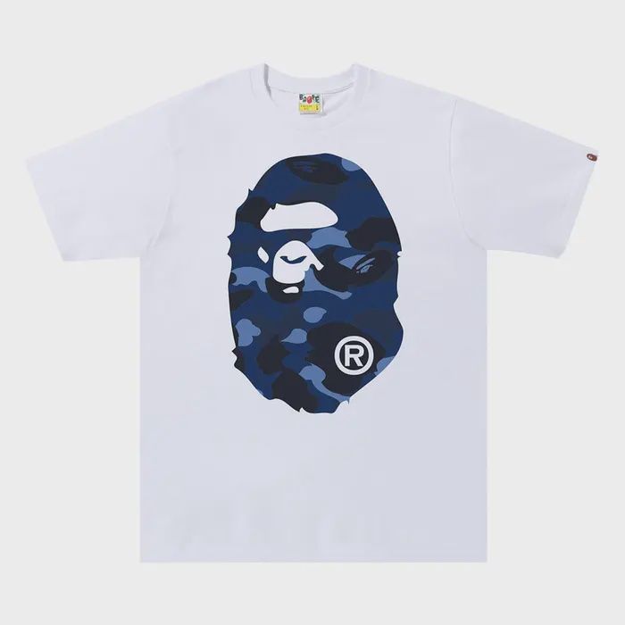 BAPE Color Camo Big Ape Head Tee &quot;White/Navy&quot;
