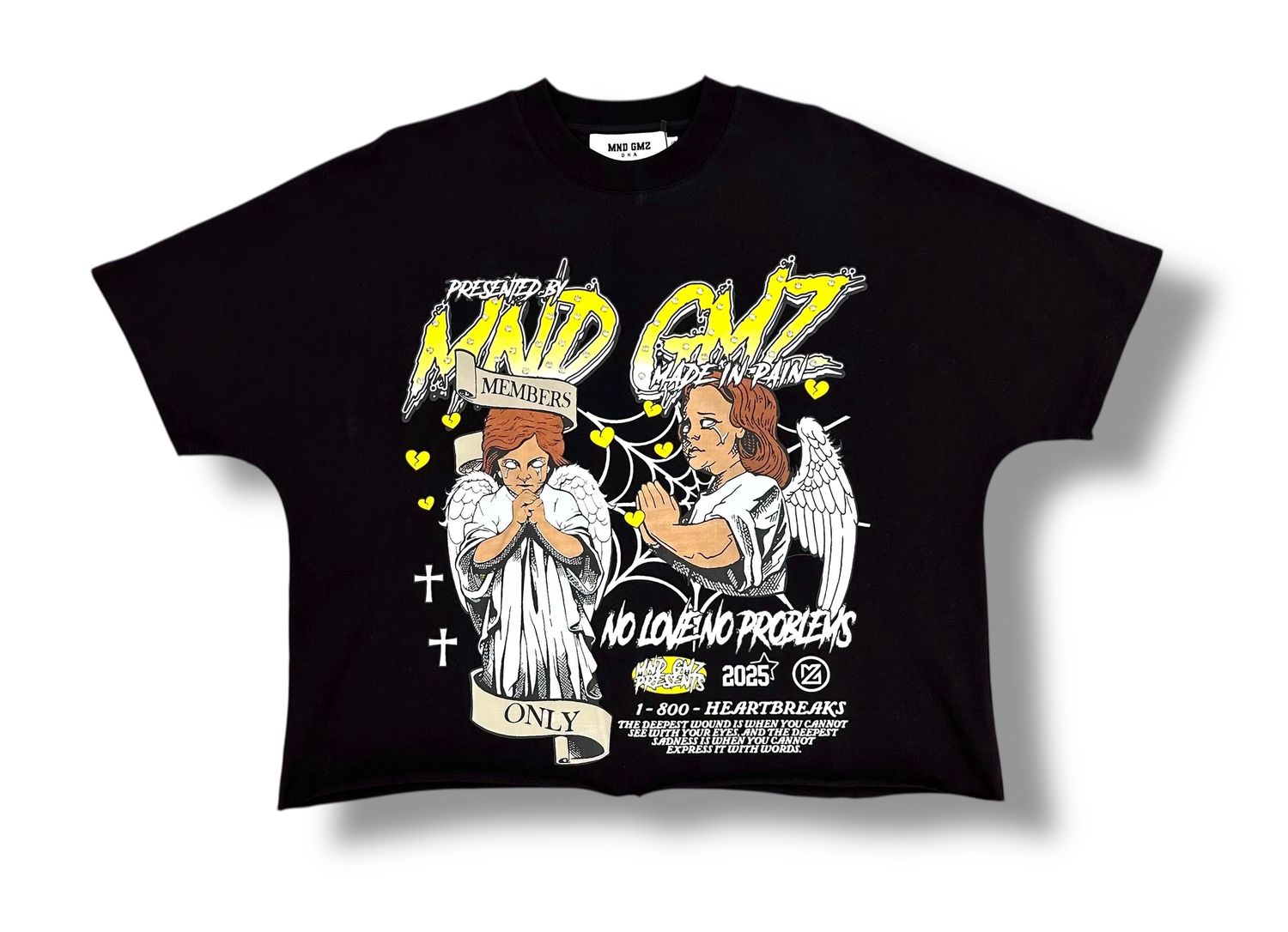 MND GMZ &#39;No Love No Problems&#39; Cropped Tee (Black)