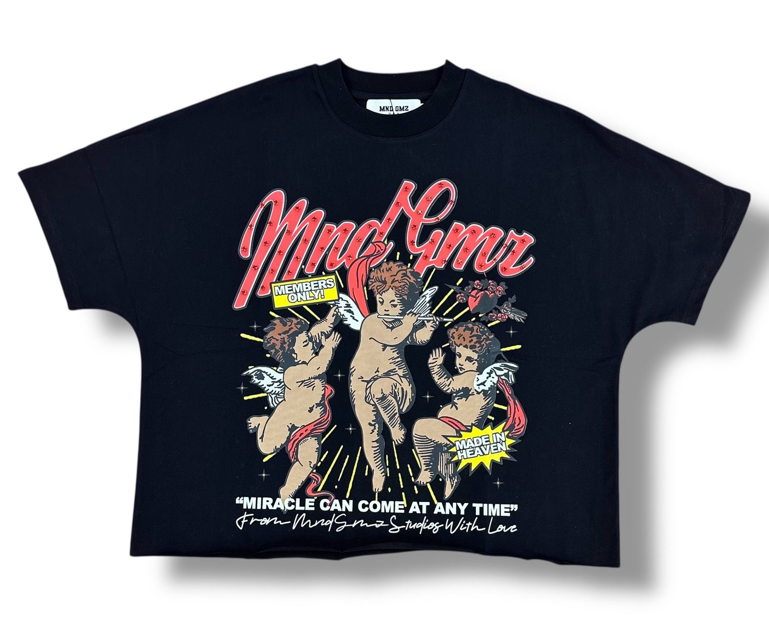 MND GMZ &#39;Made in Heaven&#39; Cropped Tee (Black)