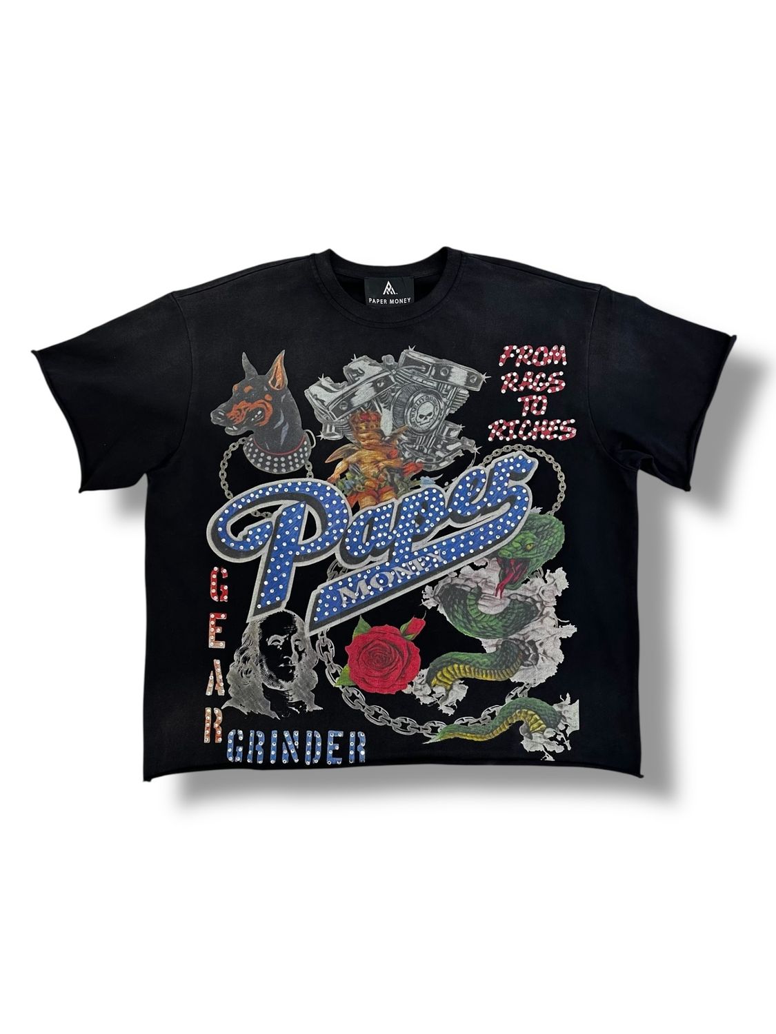 Paper Money &quot;From Rags to Riches&quot; Cropped Tee