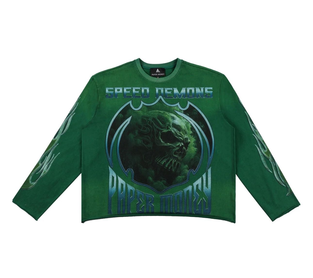 Paper Money &quot;Speed Demon&quot; Long Sleeve Tee, Colour: Green, Size: S