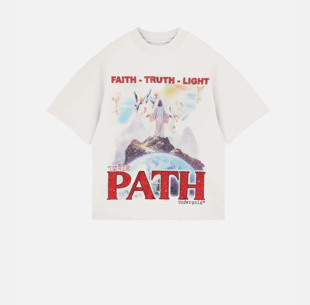 UNDERGOLD The Path Summit Boxy Fit Tee, Colour: WHITE, Size: XS