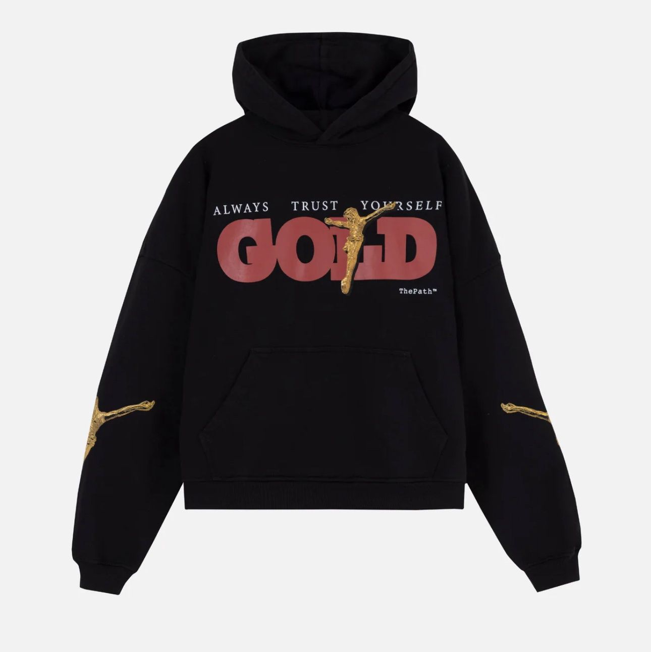 UNDERGOLD The Path Golden Christ Hoodie, Colour: BLACK, Size: XS