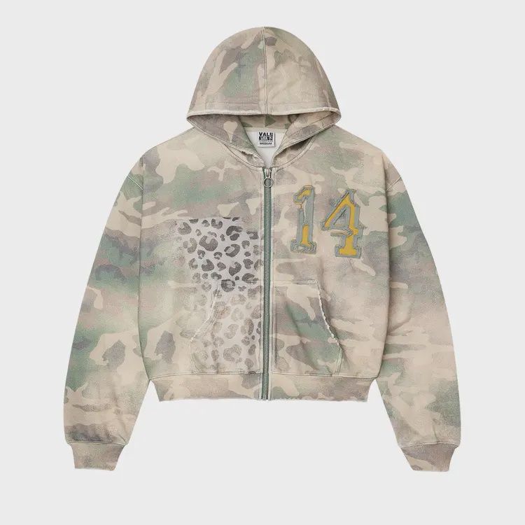 Vale Forever Zip Up Hoodie, Colour: LEOPARD/CAMO, Size: S