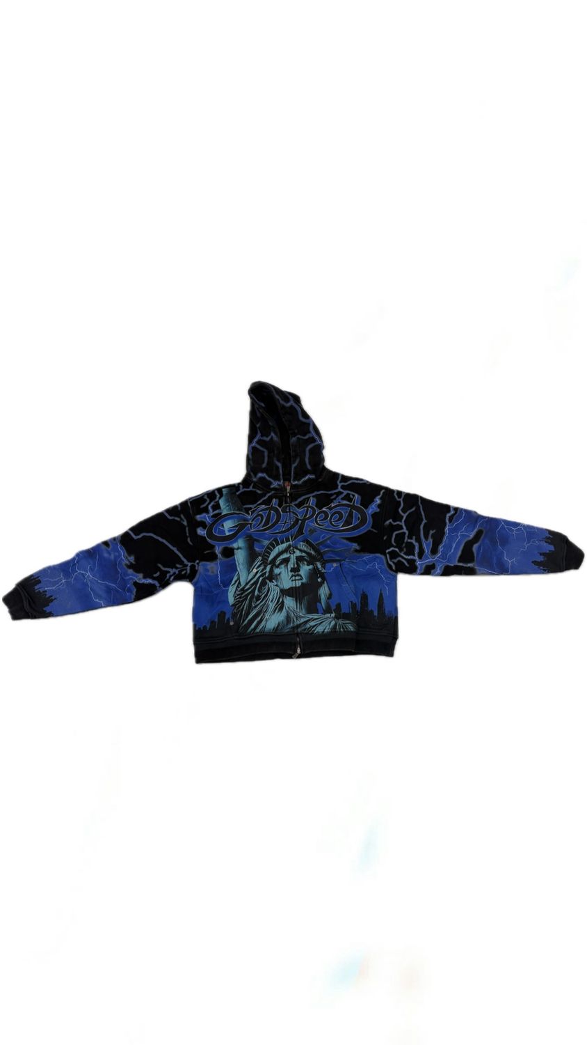 Godspeed “New York Blue voltage” zip hoodie
