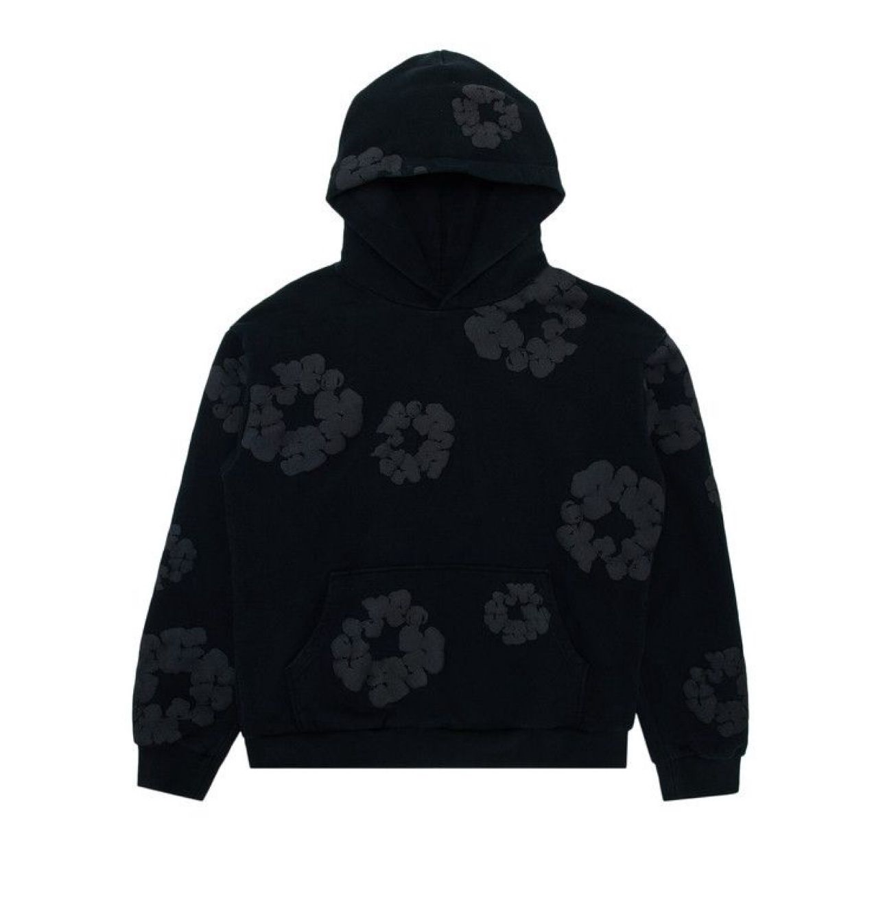Denim Tears The Cotton Wreath Hoodie, Colour: Black/Black, Size: S