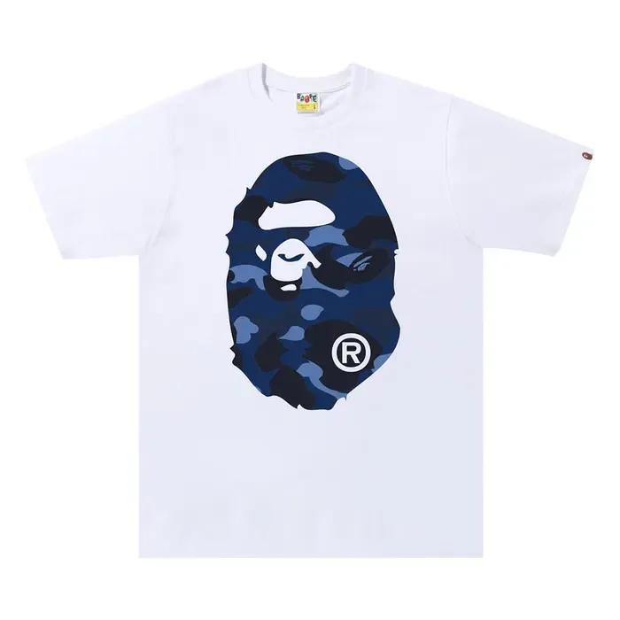 BAPE Color Camo Big Ape Head Tee "White/Navy"