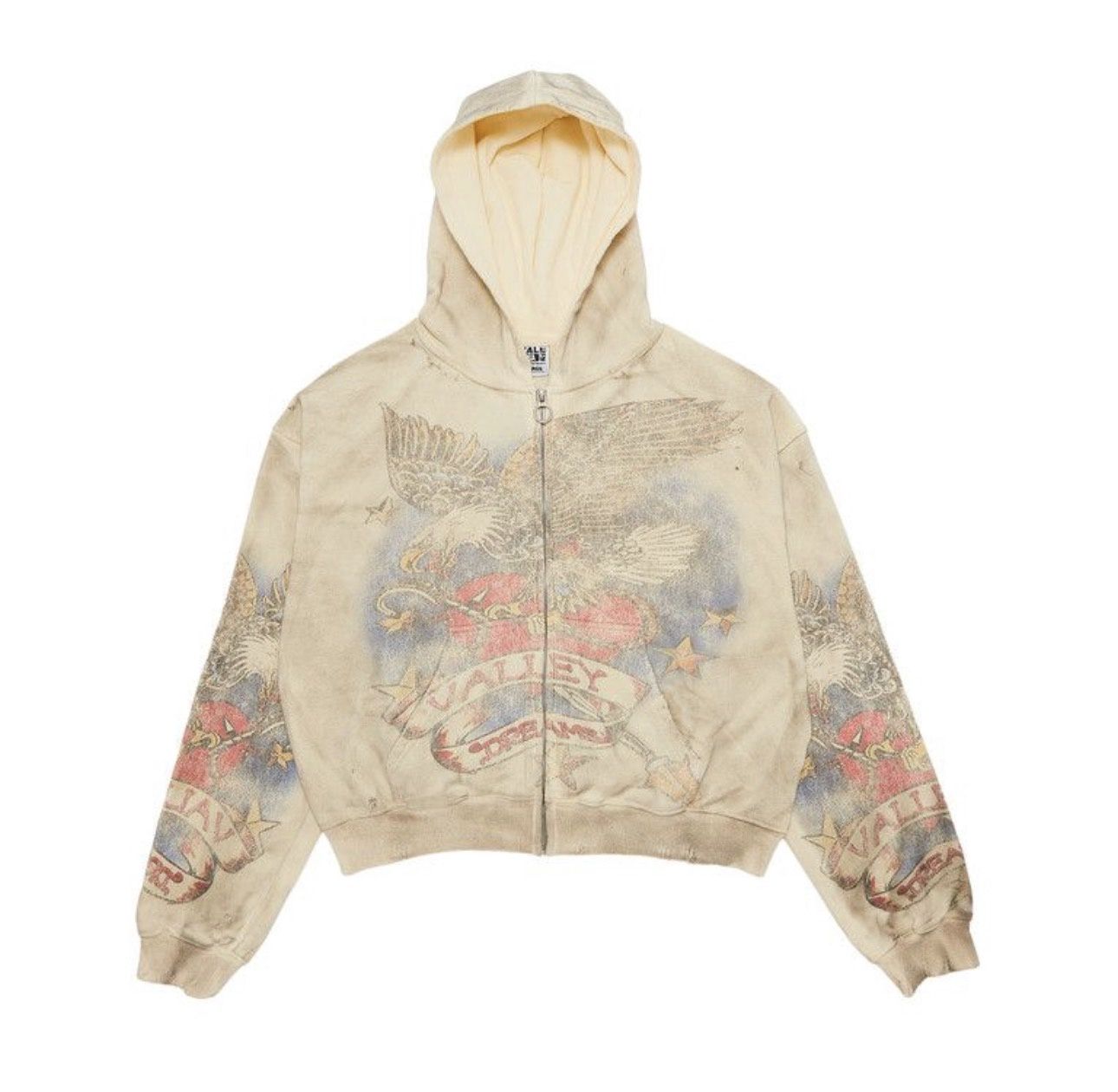 Vale Forever 'Tattered/Cream' Zip Up