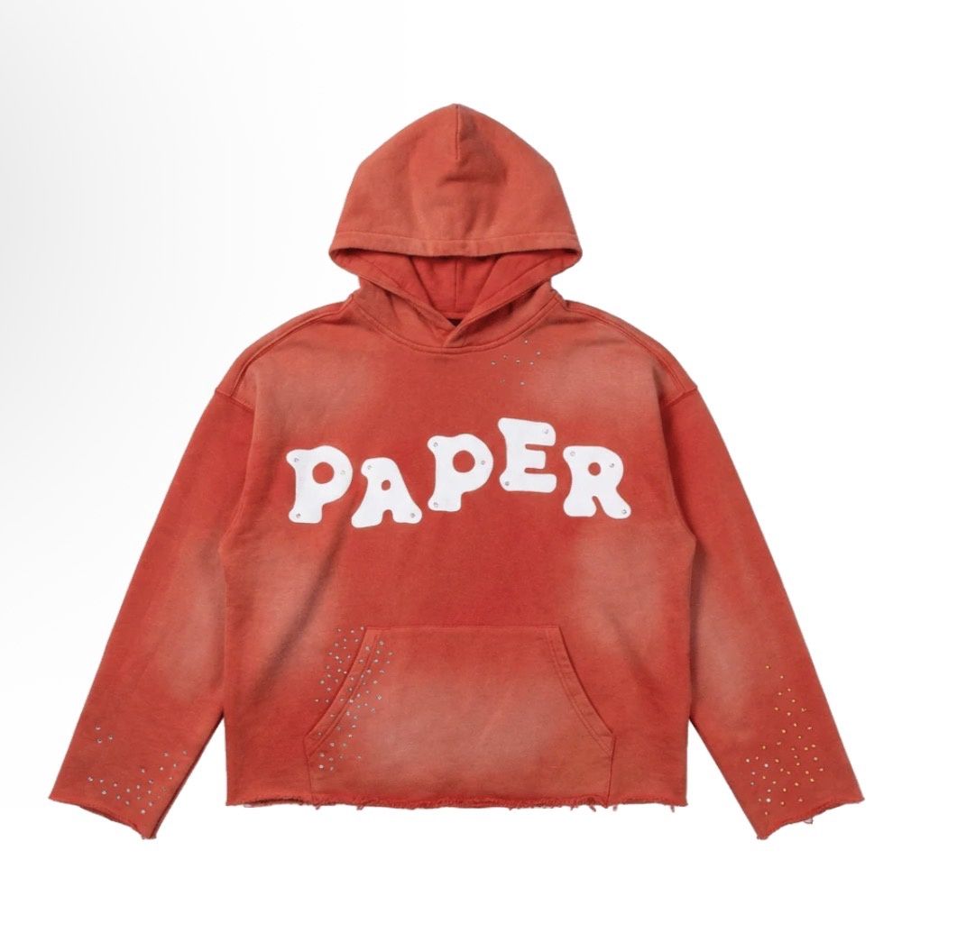 Paper Money Cropped Hoodie, Colour: Red, Size: S