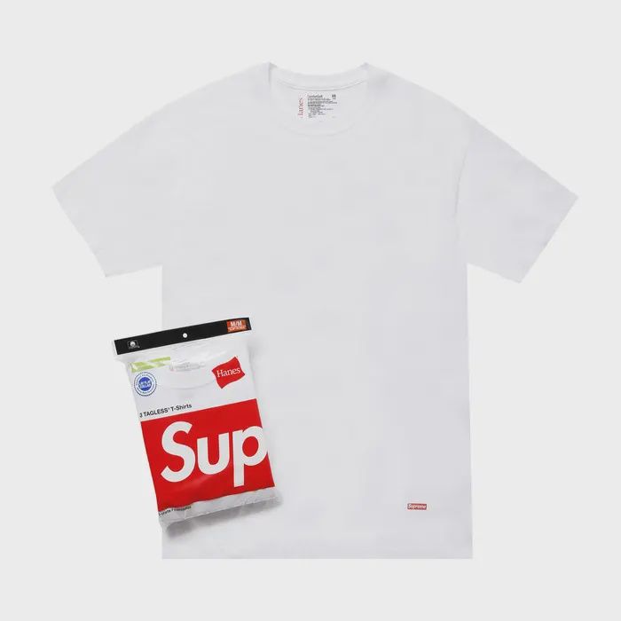 Supreme x Hanes Tagless Tees (3 Pack), Colour: White, Size: S