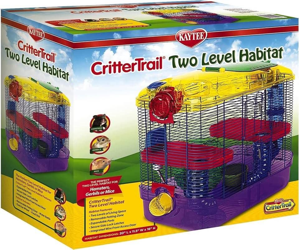 Kaytee CritterTrail Two Level Habitat for Pet Dwarf Hamsters, Gerbils or Mice
