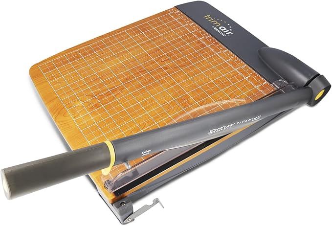 Westcott 12&#39;&#39; TrimAir Wood Guillotine Paper Cutter &amp; Paper Trimmer, 30