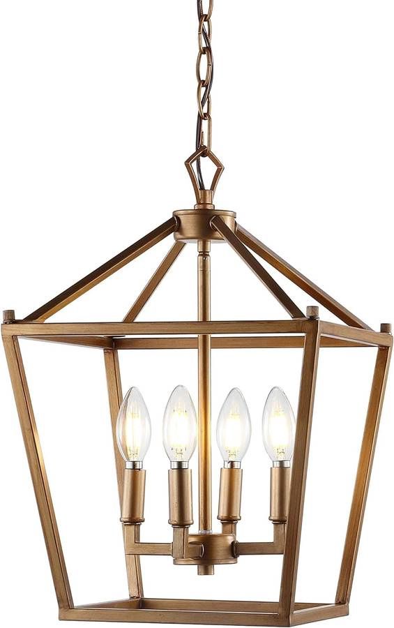 JONATHAN Y JYL7436B Pagoda Lantern Dimmable Adjustable Metal LED Pendant Classic Traditional Farmhouse Dining Room Living Room