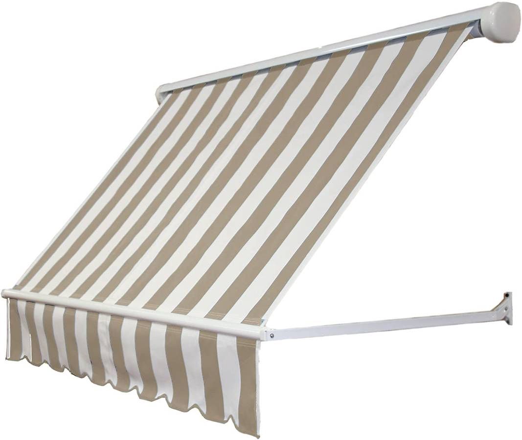 Awntech 9-Feet Mesa Window Retractable Awning, 24-Inch Height by 24-Inch Diameter, Linen/White