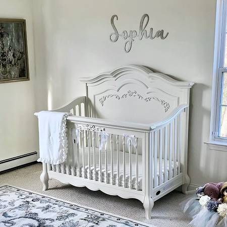 Evolur Aurora 5-in-1 Convertible Crib, Ivory Lace, Greenguard Gold Certified