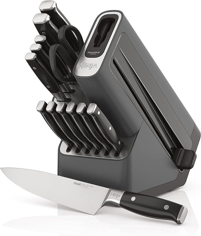 Ninja Knife Set, Knife Sharpener Block, 14 Piece Set