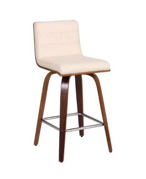 Armen Living Vienna 26&quot; Counter Height Swivel Stool - Cream