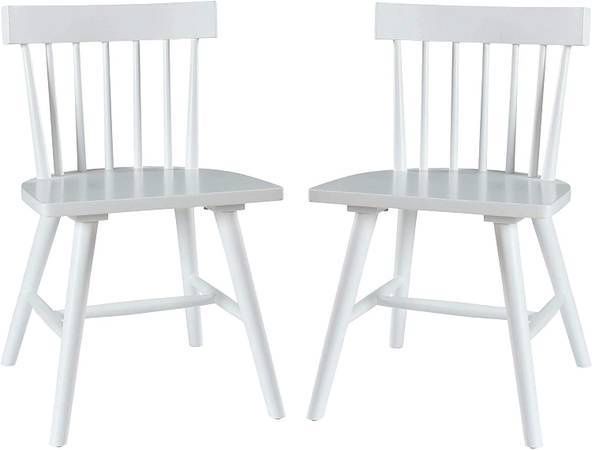 Stone &amp; Beam Classic Spindle-Back Counter-Height Wood Barstool, 37.5&quot;H, Set of 2, White