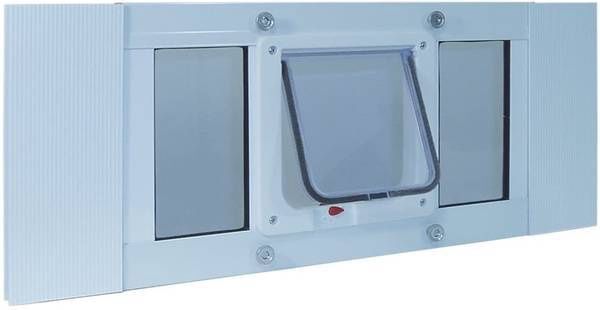 Ideal Pet Products Aluminum Sash Window 33&quot; to 38&quot;Flap 6.25&quot;x6.25&quot;