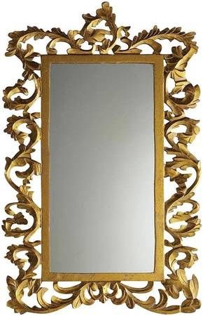 47th &amp; Main Traditional Rectangular Mirror Ornate Hanging Mirror for Wall Décor, 37.5&quot; L x 23.5&quot; W x .6&quot; D, Antique Gold