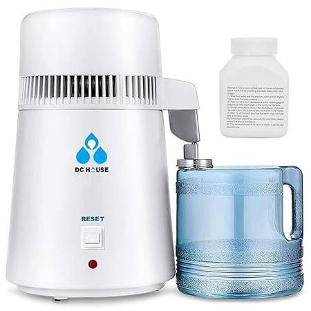 DC HOUSE 1 Gallon Water Distiller Machine, 750W Distilling Pure Water