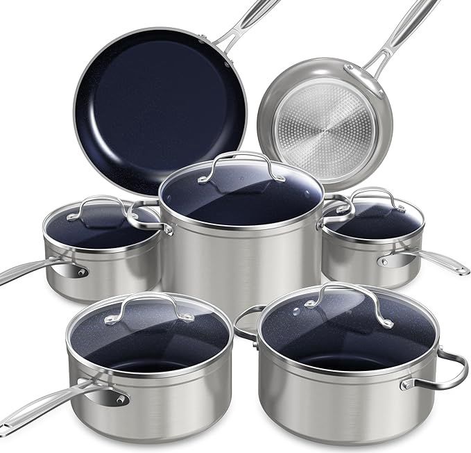Nuwave Healthy Duralon Blue Ceramic Nonstick Cookware Set