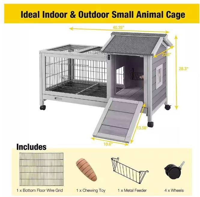 Aivituvin-AIR24 Rabbit Hutch | Bunny Cage (Inner Space 4.84ft²)