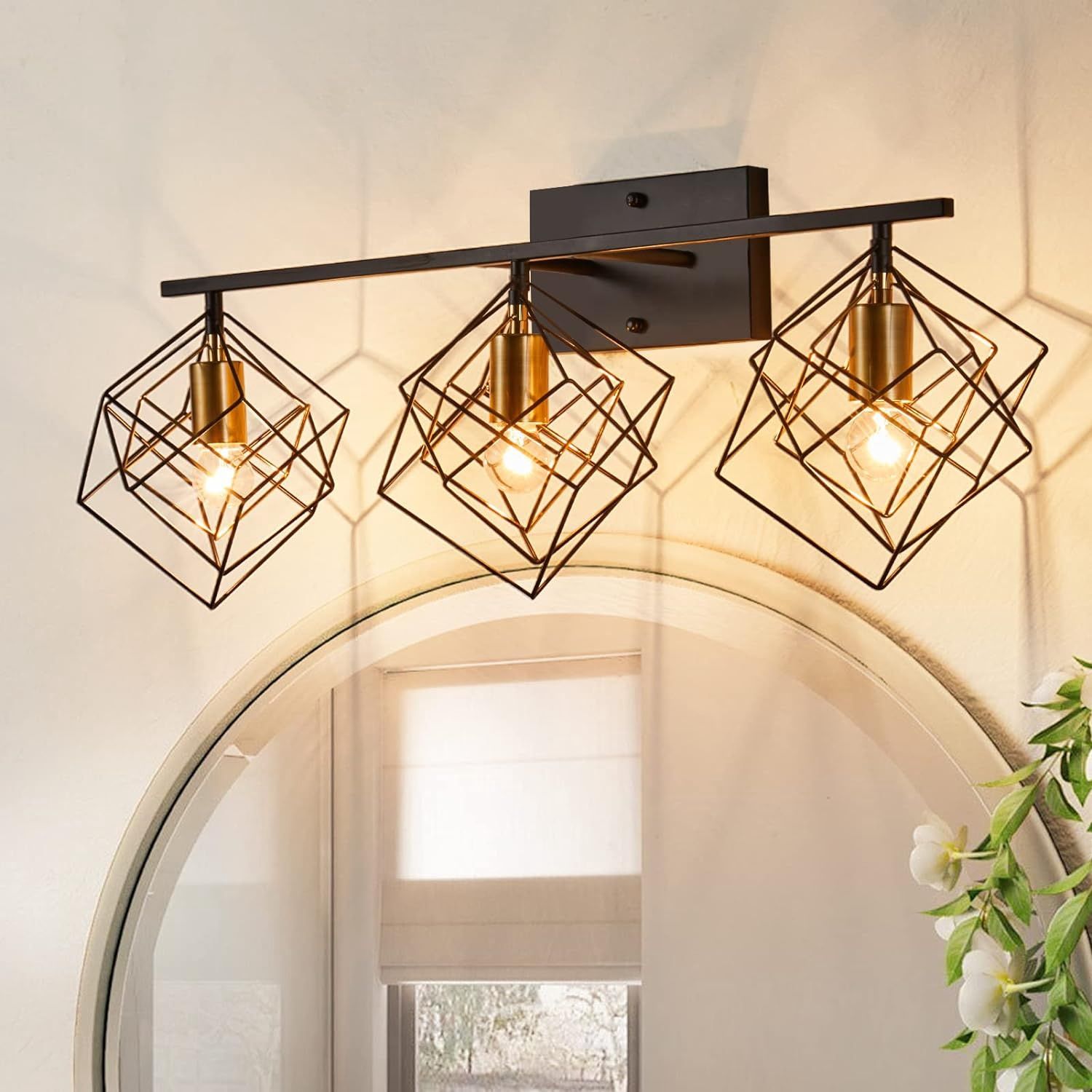 BEHIYA 3-Lights Bathroom Vanity Lights with Bulbs, Bathroom Light fixture