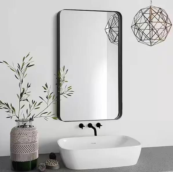 22 in. W x 30 in. H Rectangular Aluminum Framed Wall Bathroom Mirror