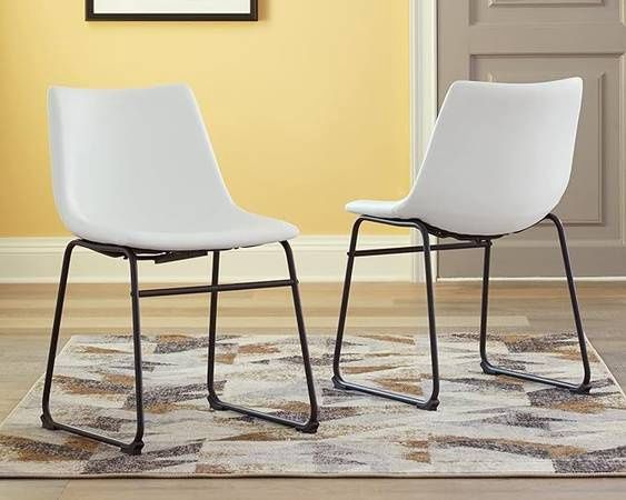 2 Ashley Centiar Urban Industrial Faux Leather 18.75&quot; Dining Chair