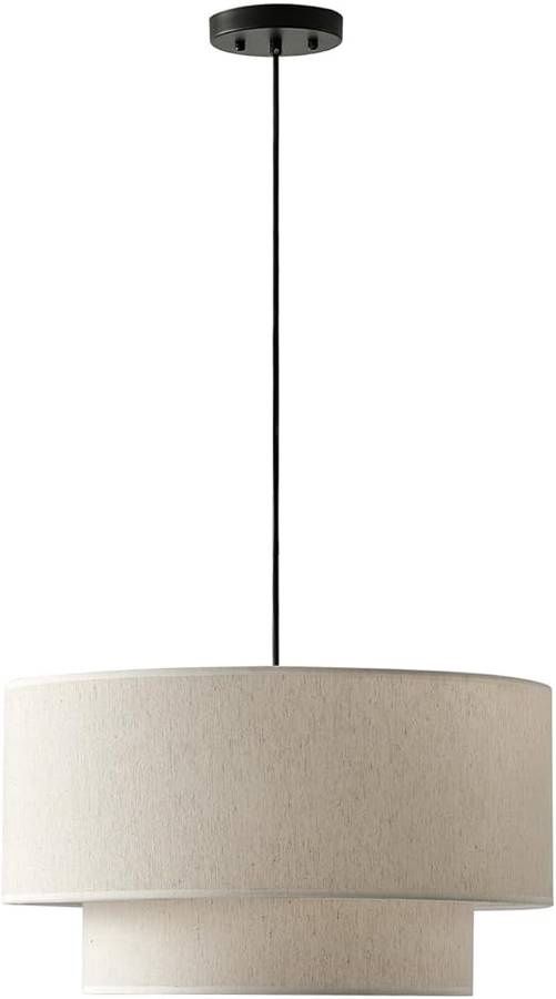Farmhouse Pendant Light, 2-Tier Drum Pendant 20 inch 3-Light