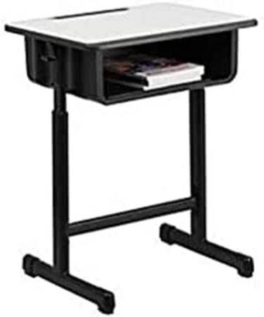 Flash Furniture Student Desk with Grey Top and Adjustable Height Black