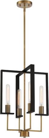 DESIGNERS FOUNTAIN Chicago PM 4-Light Pendant, Old Satin Brass