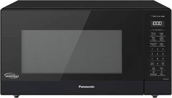 Panasonic NN-SN75LB cu.ft Cyclonic Inverter Countertop Microwave Oven 1250Watt Power with Genius Sensor Cooking, 1.6 cft, Black
