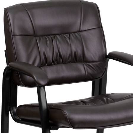 Flash Furniture Brown Leather Executive Side Reception Chair Brown