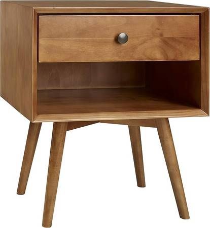 Walker Edison Mid Century Modern Wood Nightstand Side Table