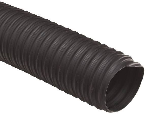 Flexadux T-7 Thermoplastic Rubber Duct Hose, Black, 12&quot; ID, 0.030&quot; Wall, 25&#39; Length