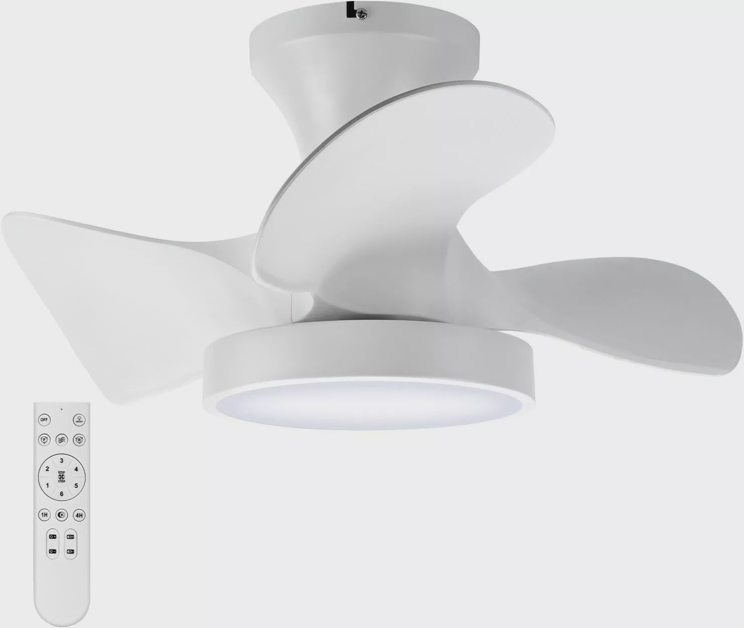 Low Profile Ceiling Fan with Lights and Remote - Small Flush Mount Fan
