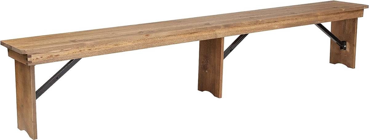 Flash Furniture Hercules Commercial Grade Farmhouse 3 Leg Bench - Soli
