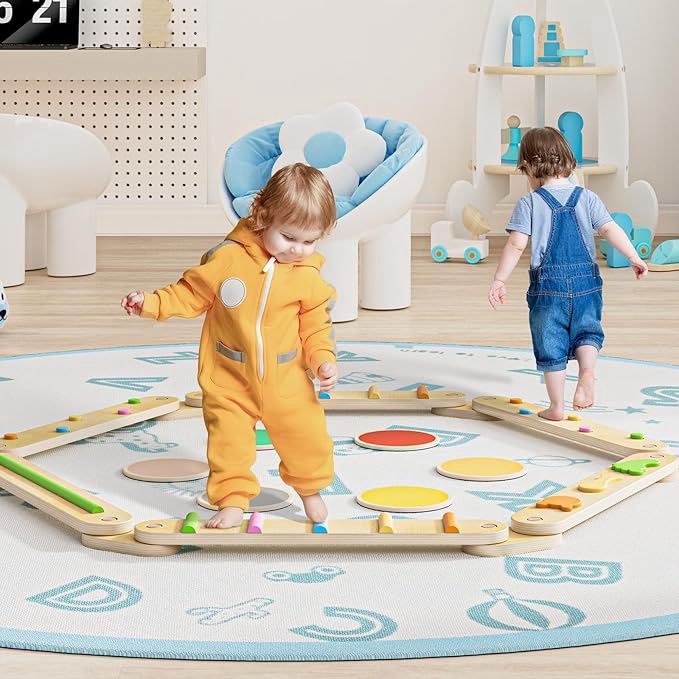 BlueWood Balance Beam for Kids 3-5, Toddler Sensory