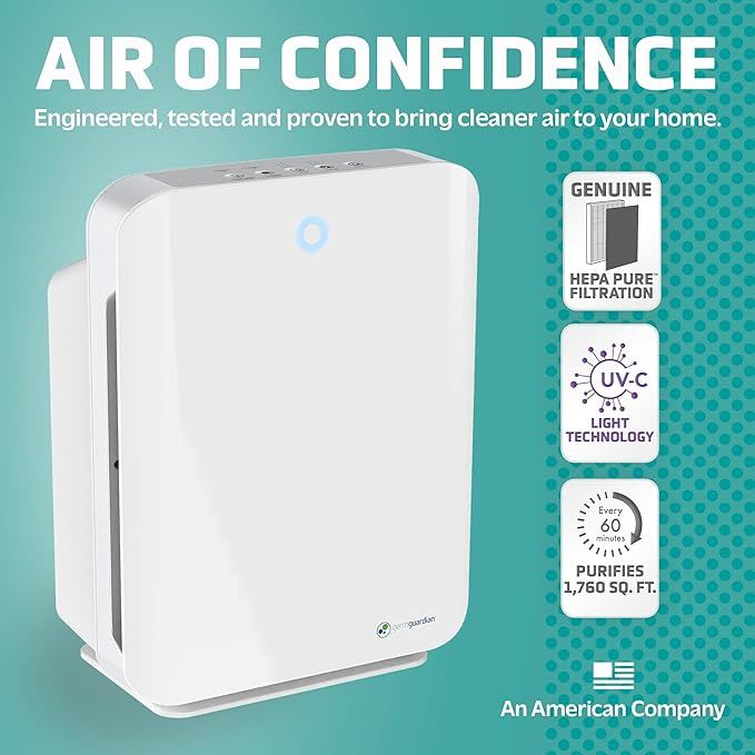 GermGuardian HEPA Air Purifier for Home, Large Rooms up to 1760 Sq. Ft