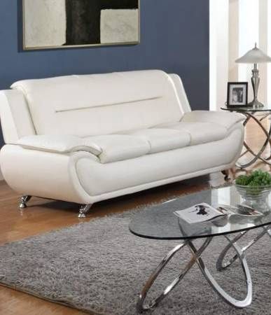 Faux Leather Sofa white f4604-s