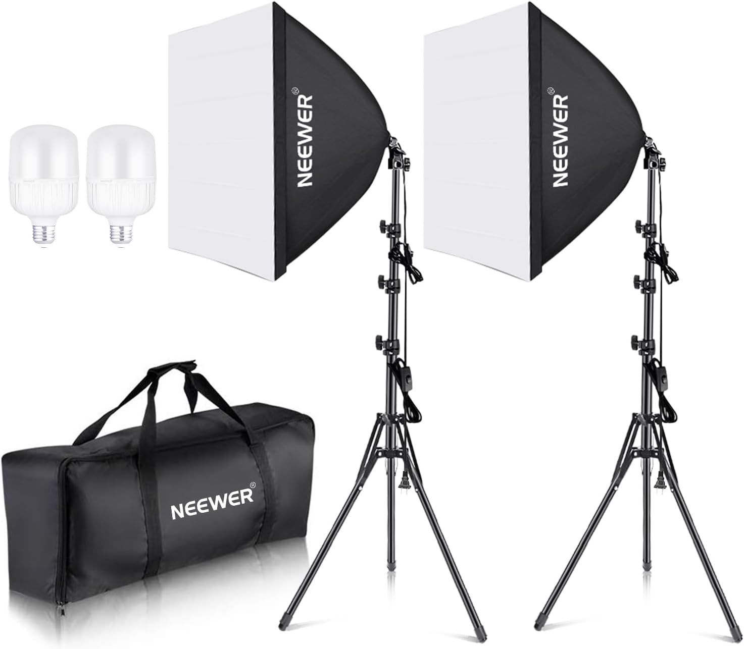 Neewer 700W Equivalent Softbox Lighting Kit, 2Pack UL Certified 5700K