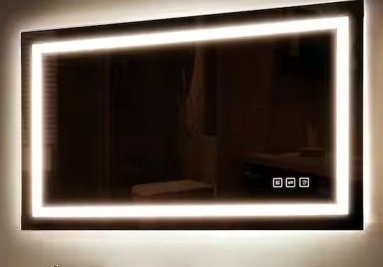 Classic 40 in. W x 24 in. H Rectangular Frameless Anti-Fog LED Mirror